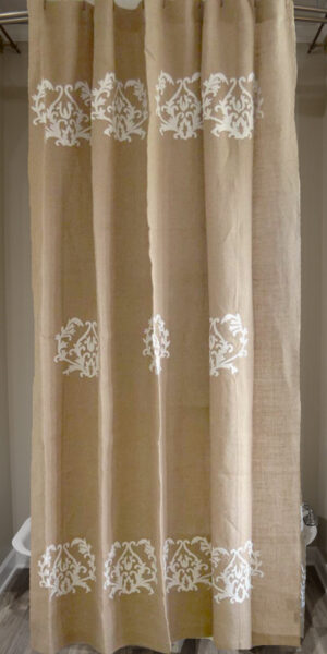 Burlap Medallion 72x96 Shower Curtain-0