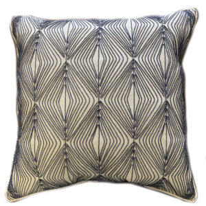 Sorrento Pillow (2 Colors)-Ivory Navy-0